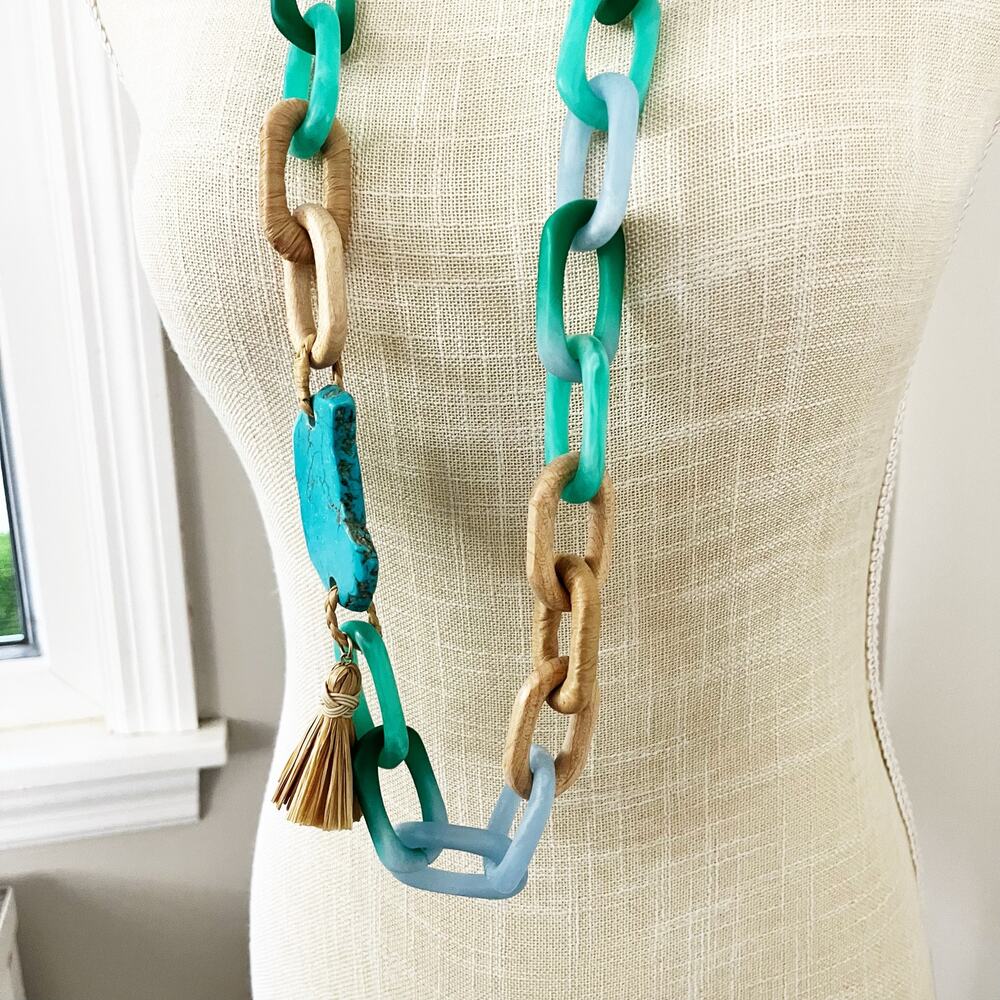 NEW Chico's Cool Multi Links Long Necklace - Picture 3 of 10